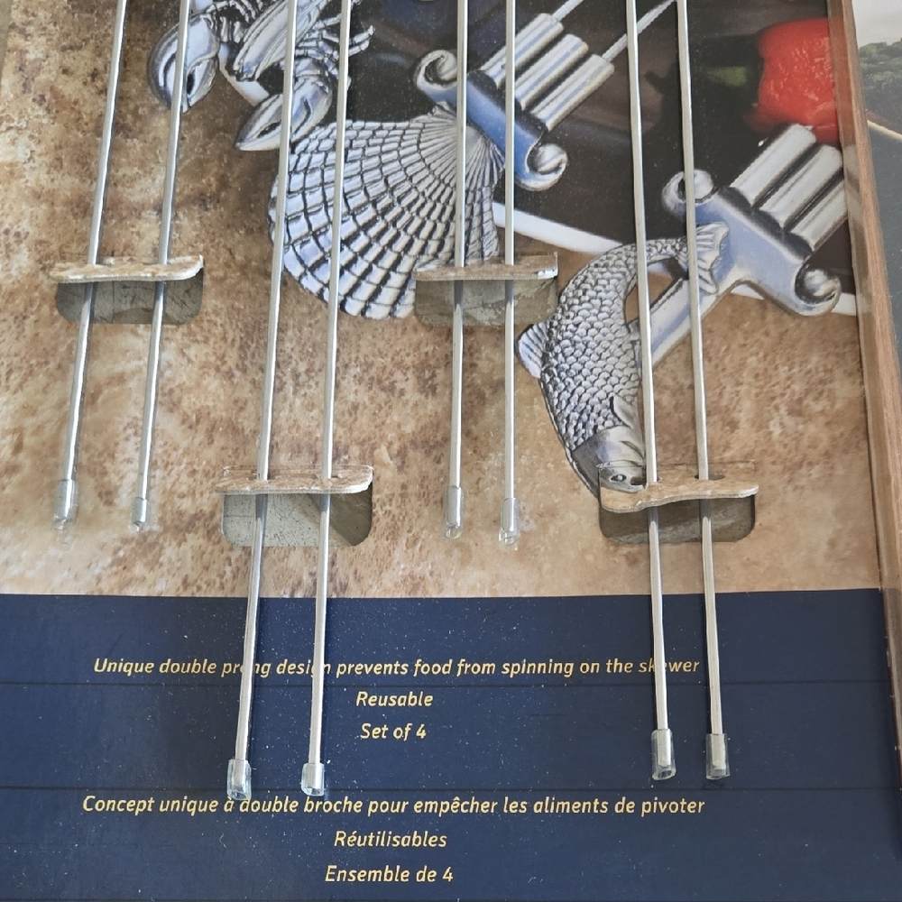 Coastal Kabob Skewers and Cedar Grilling Planks Set NWT - Picture 3 of 8